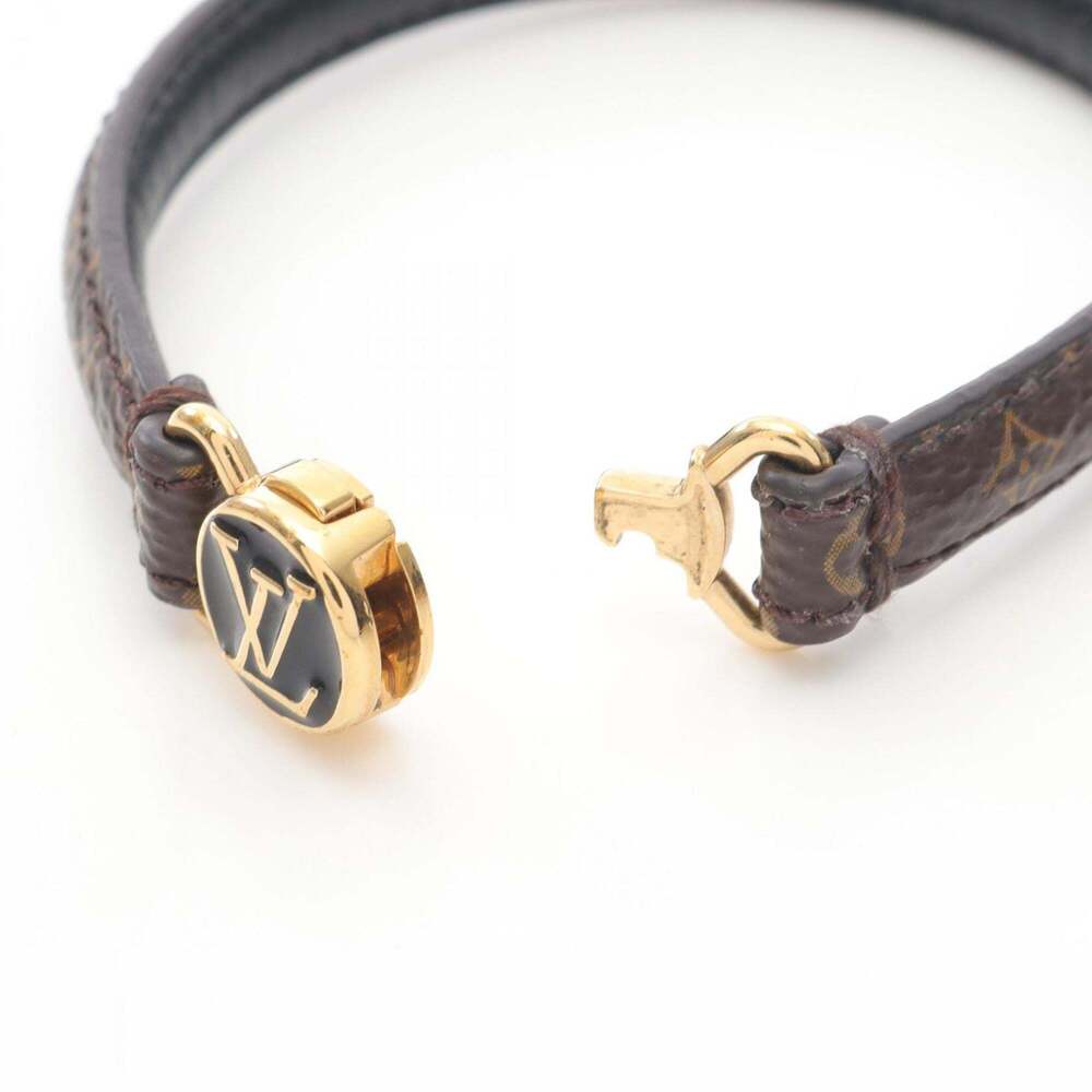 LOUIS VUITTON Black Monogram Leather Charm Bracelet - Picture 3 of 6
